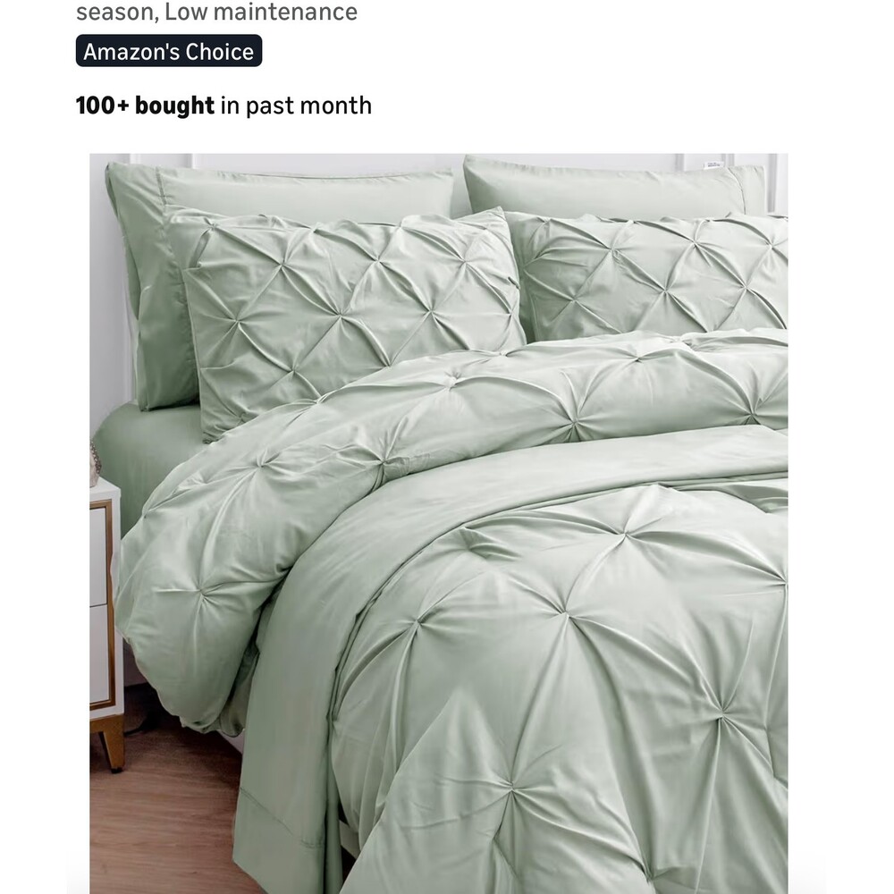 New Lane Linen Light Yellow Bed in A Bag Queesn 7 Piece Set